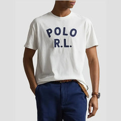 Polo Classic-Fit Logo Cotton T-Shirt Graphic Printing High-end Luxury Unisex Style Both of Men and Women
