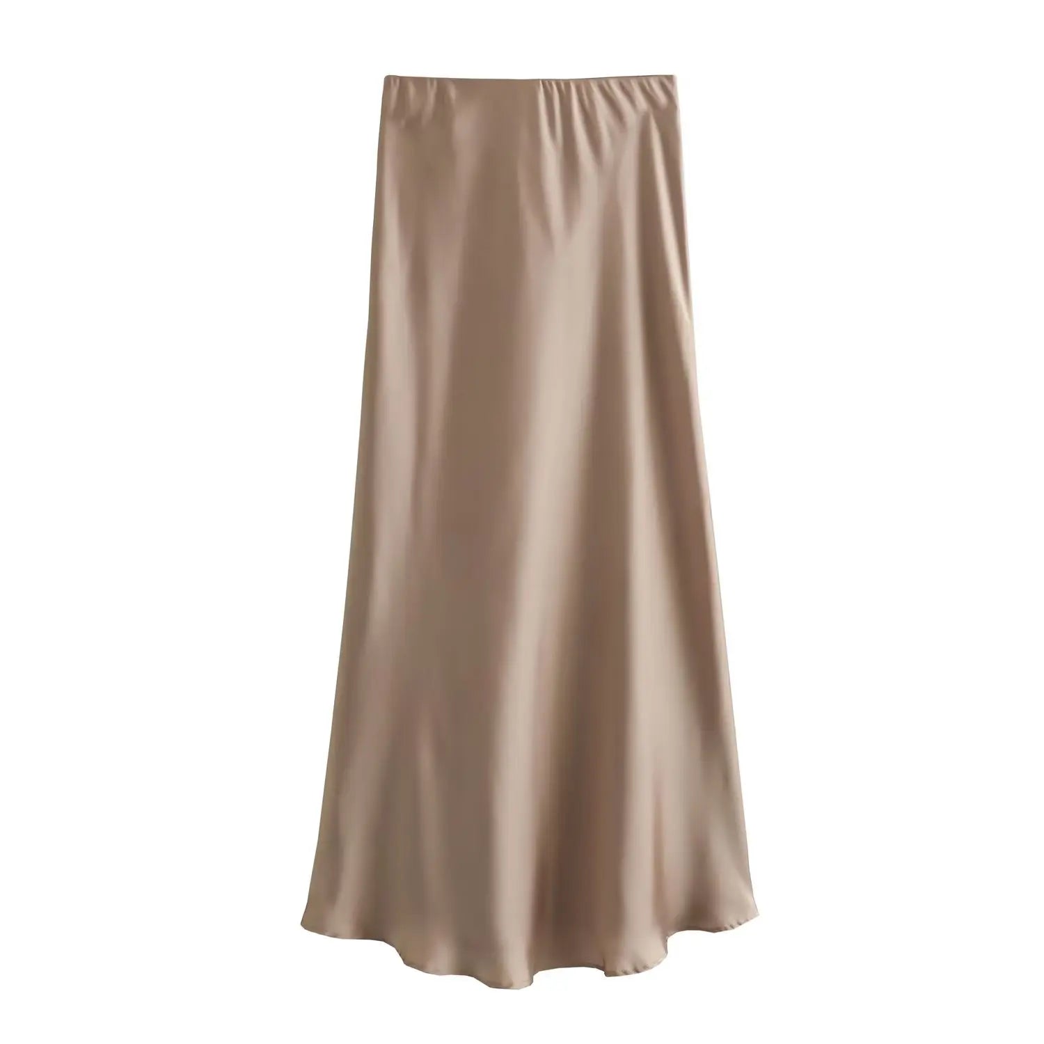HH Skirts For Women 2024 Summer Solid Satin Sheath Long Skirt Female Show Curve Beach Outfits For Woman Mermaid Skirts