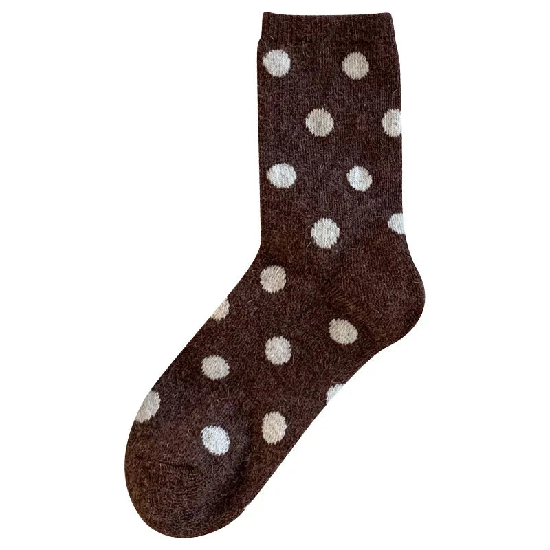 Polka Velvet Winter Socks