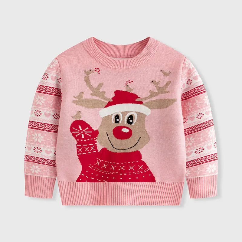 Winter Cartoon Knit Kids Pullover Sweater