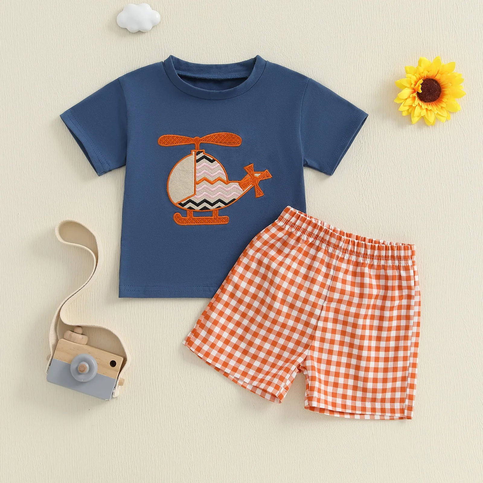 Dinosaur Tee Denim Shorts Set