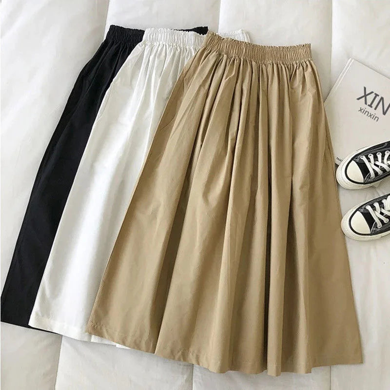 TITLE: Chic High Waist Pleated Skirt