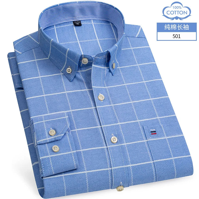 Oxford Striped Cotton Casual Shirt