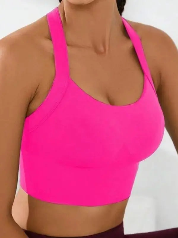 Sports and Beautiful Back Bra Set, Cross-Back Sports Bra, No Chest Pad, Adjustable Size, and Can Be Worn Inside Normally