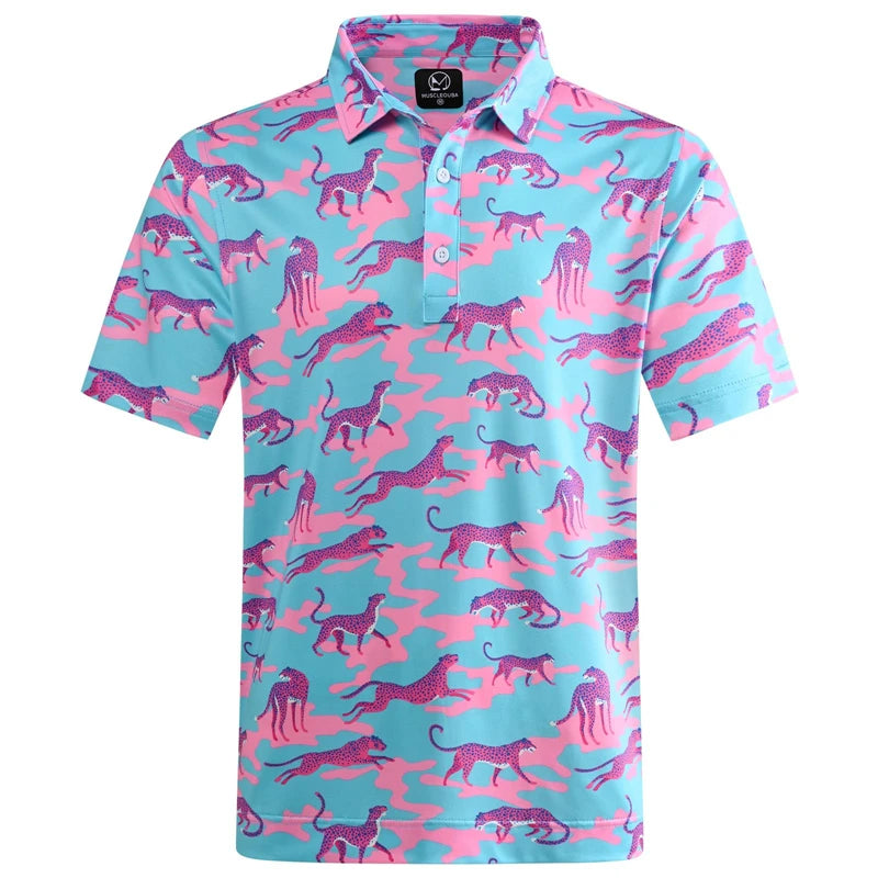 Hawaiian Print Streetwear Polo Shirt
