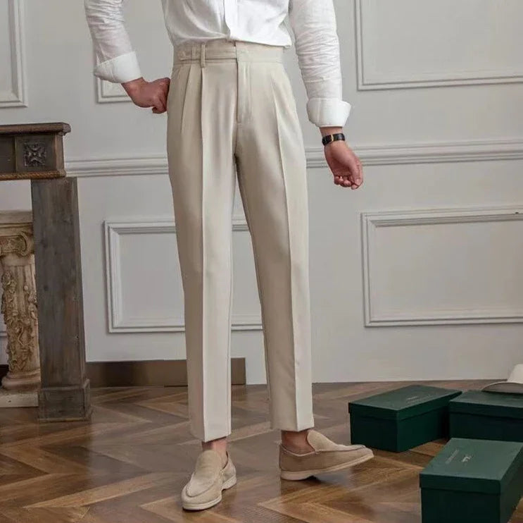 Classic Pleated Business Suit Trousers