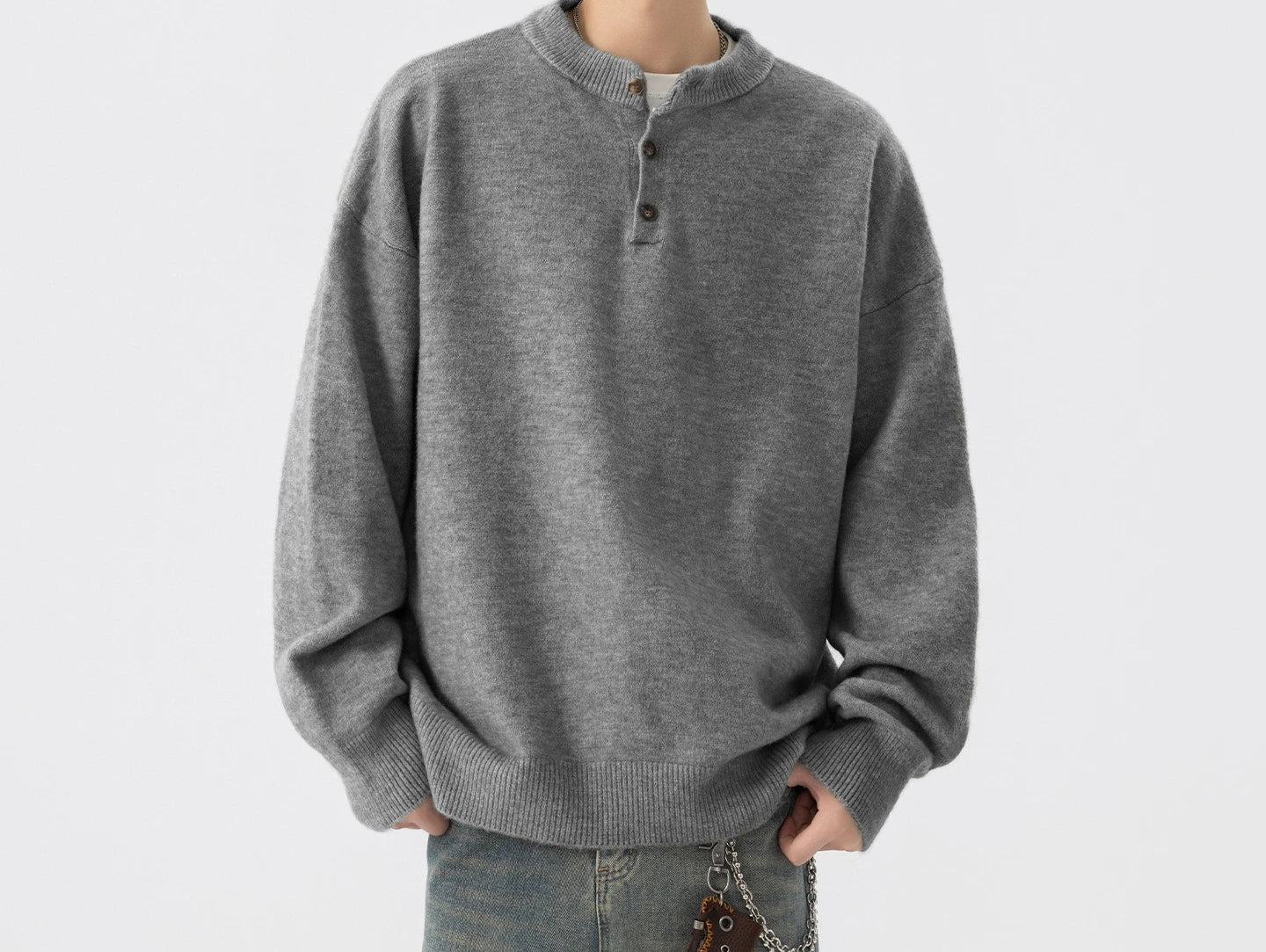 Knitted Sweater Men's Spring and Autumn Loose Casual Hoodie