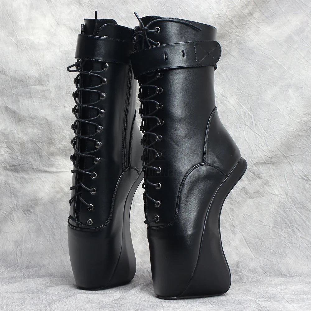 7‘‘Extreme High Heel Hoof heelless Ballet Cosplay Ankle Boots