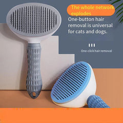 Dog Grooming Brush with Easy Clean Button, Pet Massage Comb for Effective Detangling and Hair Removal, Suitable for Dogs
