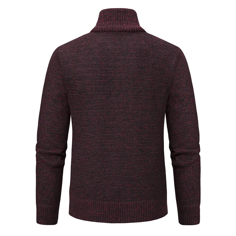 Autumn Winter Sweaters for Men Casual Knitted Sweaters Large Size Solid Color Plus Velvet Cardigan Knitted Sweater Cotton Coat