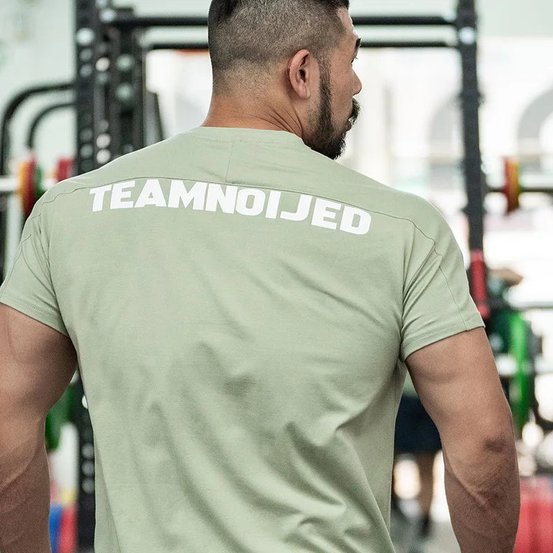 Men's Gym T Shirts Quick Dry Short Sleeve Summer Sports T-shirt Elastic Fitness Workout Tops Casual Bodybuilding Athletic Tee