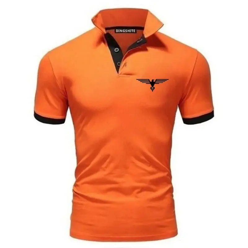 Polo collar contrasting color shirt office fashionable new T-shirt polo shirt men's summer top business casual breathable