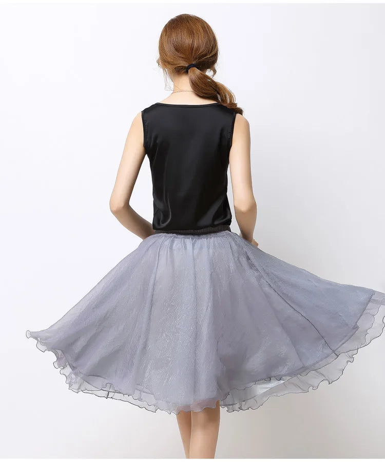 Silk Pleated High Waist Midi