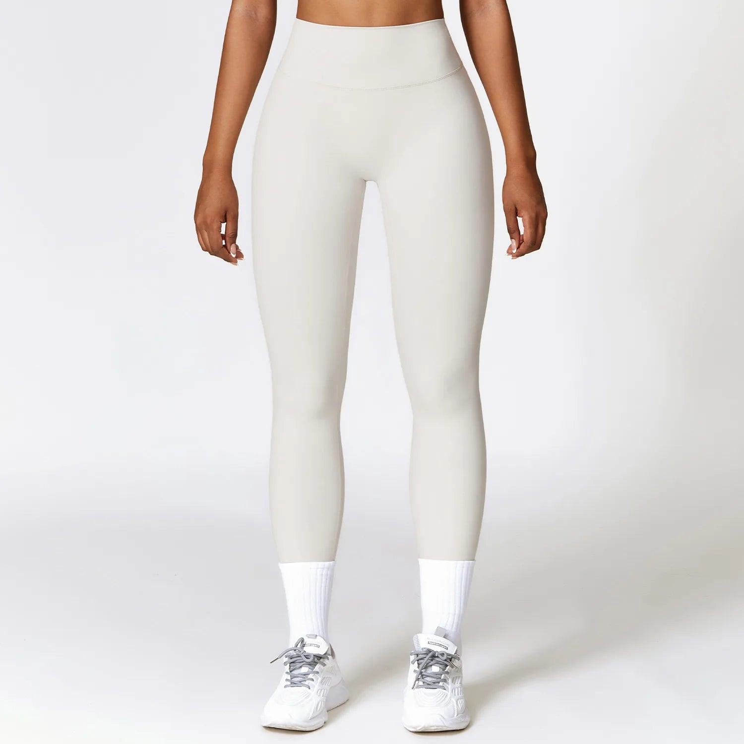Fitness Leggings High Rise Hip Lift Brushed Soft Material For Ladies Outdoor Elastic Slim Fit Outer Wear Sports Tight Pants