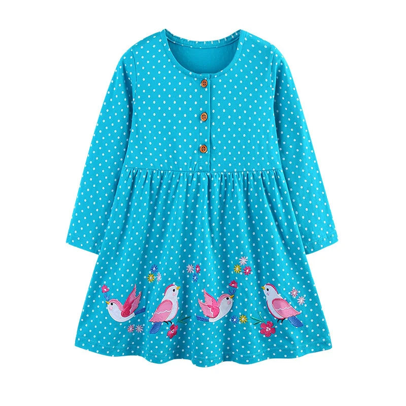 Butterfly Polka Princess Girls Dress