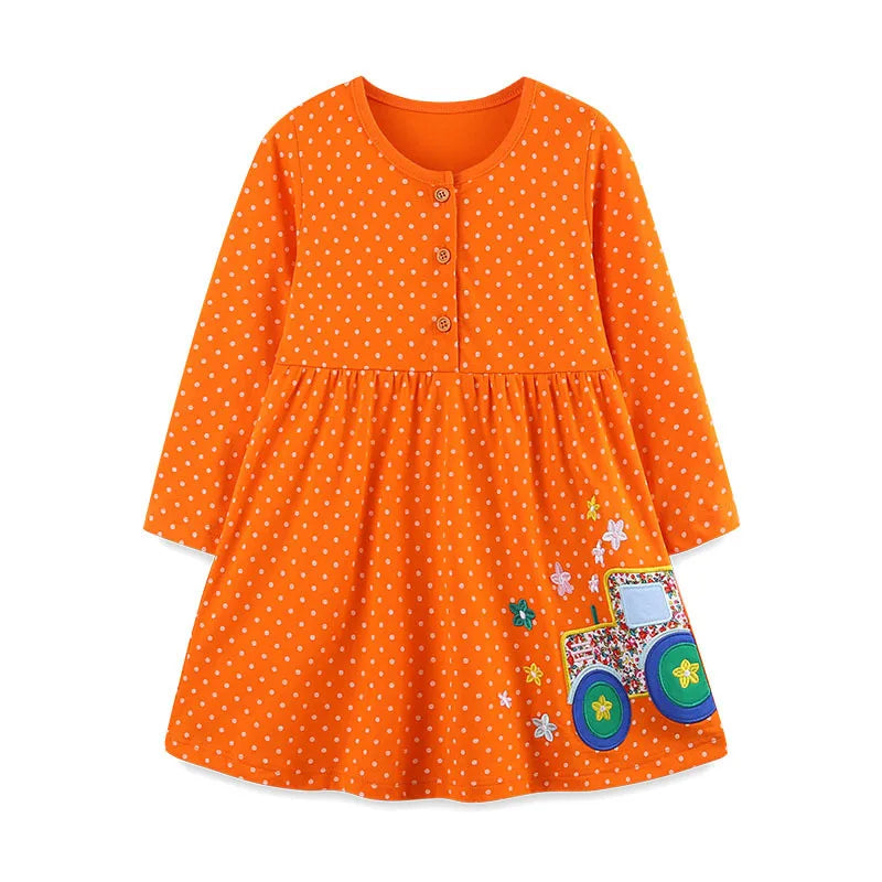 Butterfly Polka Princess Girls Dress