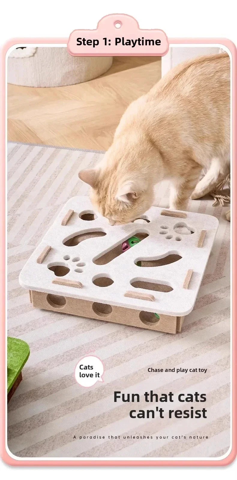Felt Puzzle Box Cat Exercise Toy