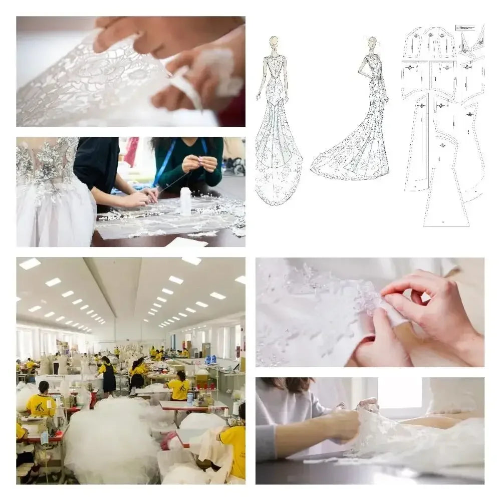 Customized Temperament Elegant Off-the-shoulder Evening Gowns for Banquet Lace Wedding Party Dress High Quality
