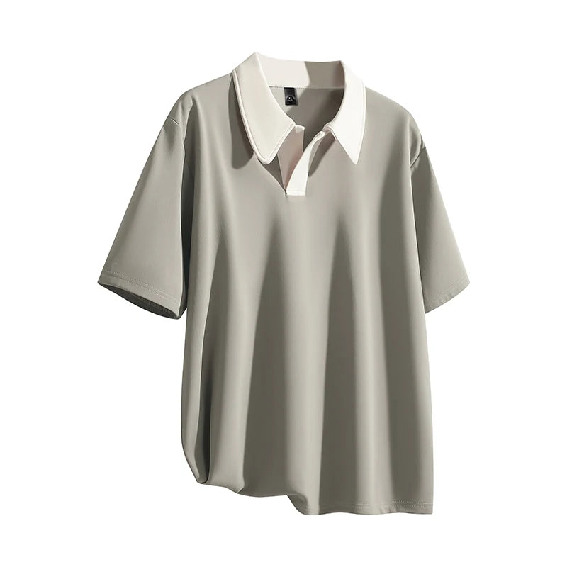Oversized Contrast Summer Polo Shirt
