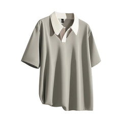 Oversized Contrast Summer Polo Shirt