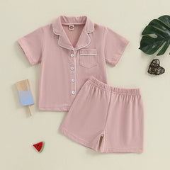 Waffle Pajama Shorts Set