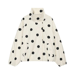 Women's Jackets Fashion Polka Dot Jacket Autumn Women Long Sleeve Loose Jackets Coats Streetwear Female Outerwear Tops