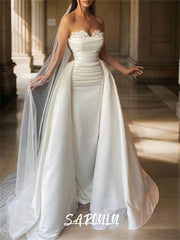 Pearl Strapless Two Piece Wedding Gown