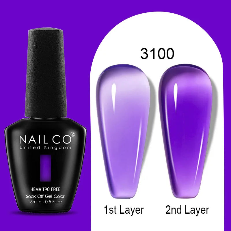NAILCO 15ml Colorful Jelly Gel Nail Polish Gorgeous Color HEMA TPO FREE Soak Off UV LED Semi Permanent Long Wear Gel Varnish