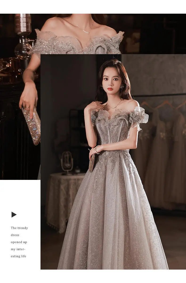 One Shoulder Fairy Style Evening Dress