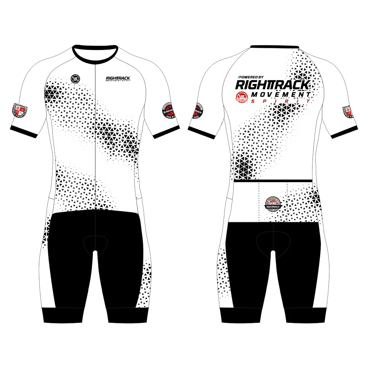 RIGHTTRACK Trisuit Men's Summer Triathlon Race Short Sleeve Skinsuit Clothing Swimming Cycling Running Custom Apparel