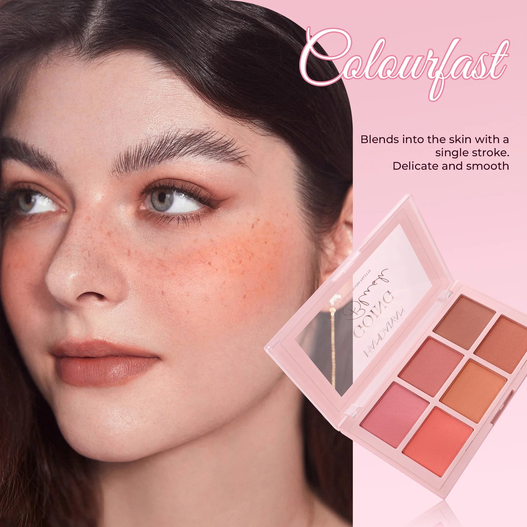 Matte Blush Palette Highly Pigmented Long Lasting Face Makeup Natural Finish Brighten Skin Contour Highlight Powder