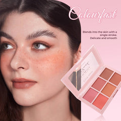Matte Blush Palette Highly Pigmented Long Lasting Face Makeup Natural Finish Brighten Skin Contour Highlight Powder