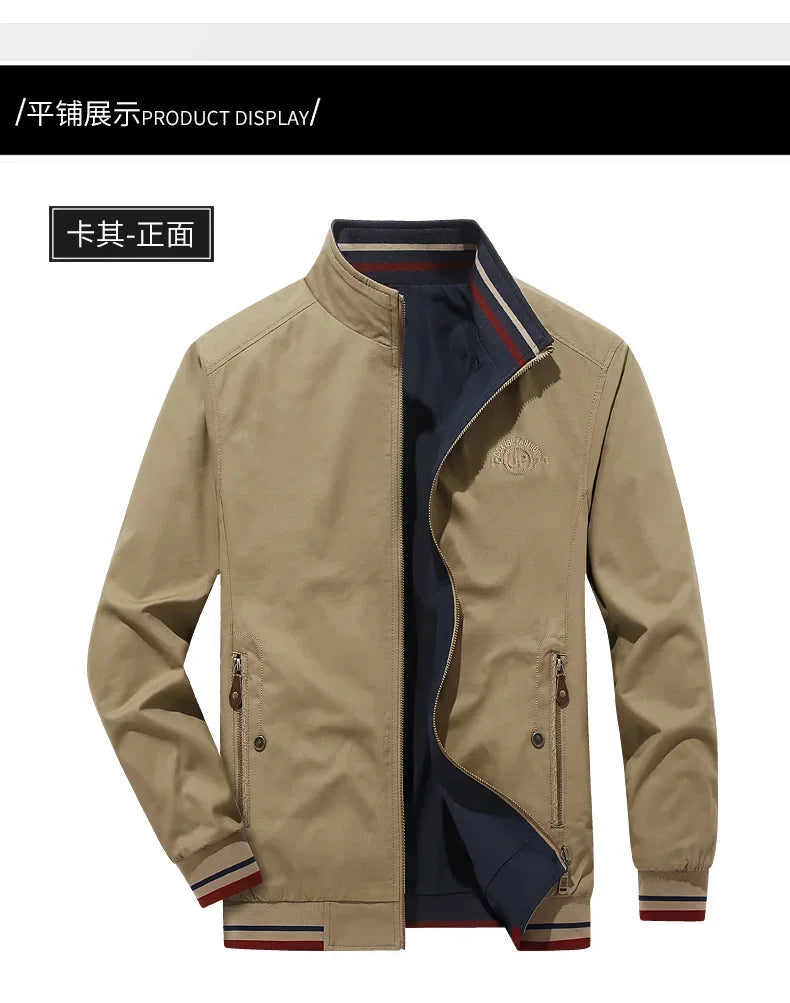 Reversible Slim Stand Collar Jacket