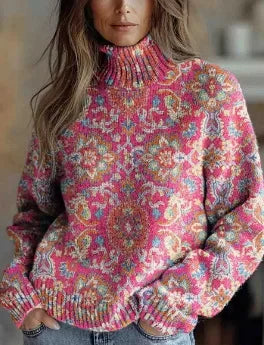 Festive Printed Winter Knit Sweater