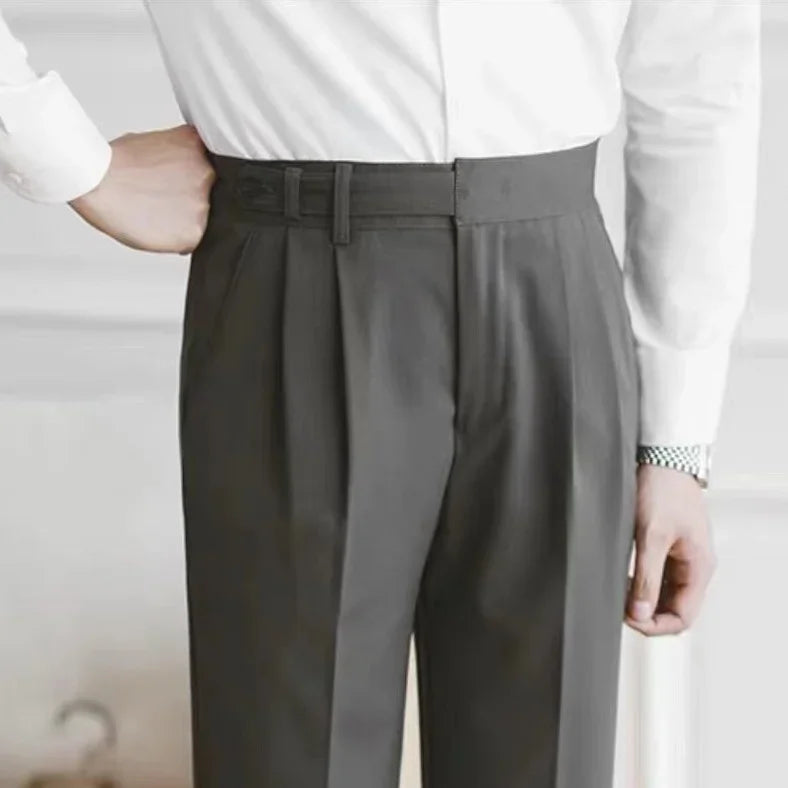 Classic Pleated Business Suit Trousers