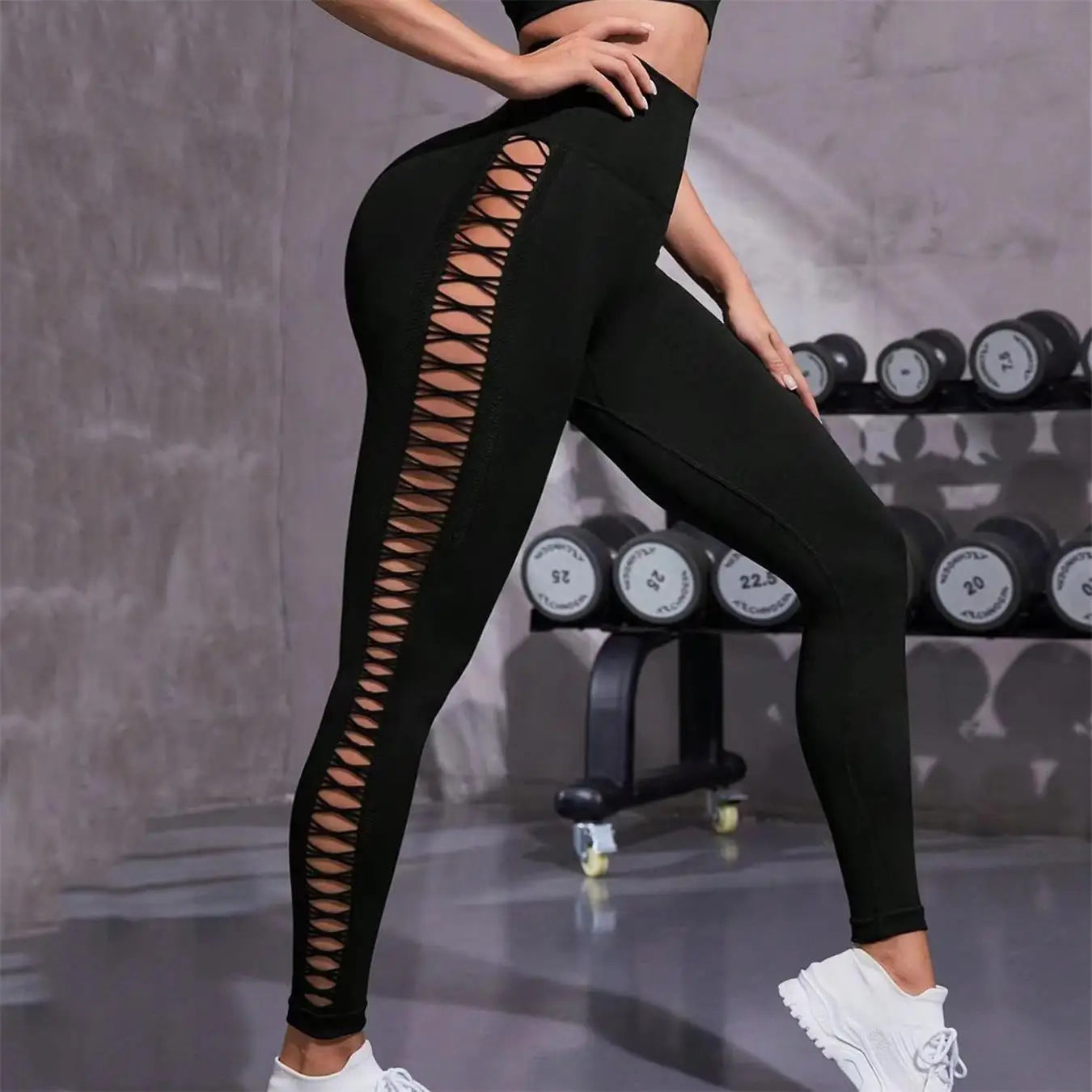 Women's Sporty Tie-Dyed Side-Cut Yoga Pants, Fashionable High-Waisted Hip-Lifting Sports Pants, Seamless Stretch Tight Pants