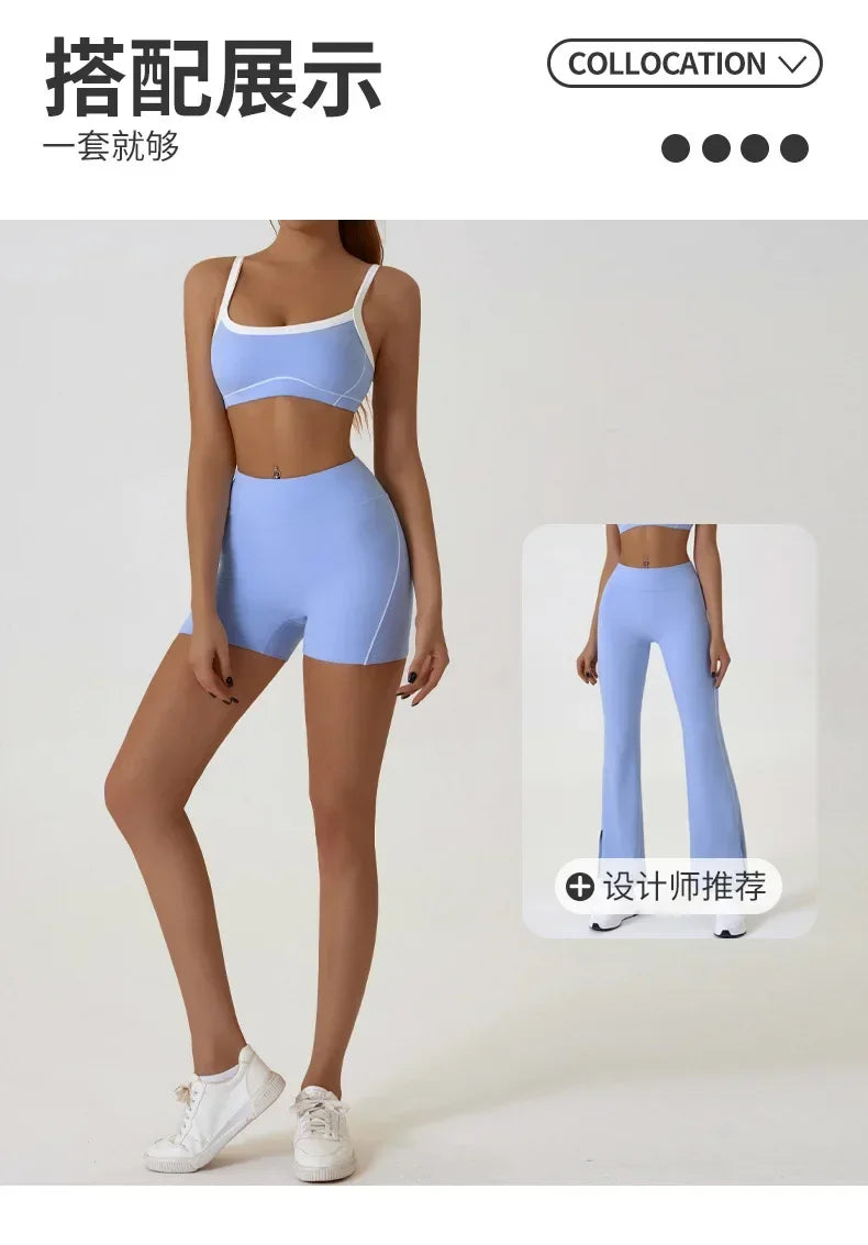 Woman Yoga Sport Outfit for Fitness Two Pieces Short Pant Sets Suits Tracksuit Sportswear Woman Gym Yoga Workout Clothes
