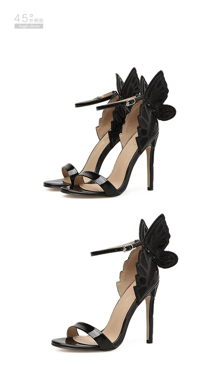 Fashion Women's High Heels Bow Women Sandals Patent Leather Open Toe Party Shoes Buckle Ultra High Heels Women Shoes New Zapatos