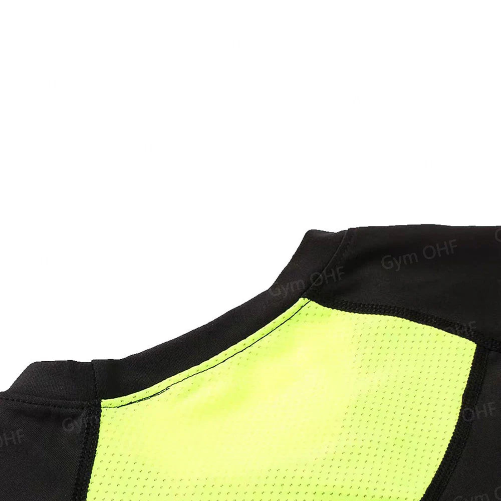 Gym Fitness T Shirt Men's Short Sleeve Summer Boxing Jersey Legging Men Rashguard Compression Pants Quick Dry Tight T-Shirts Men