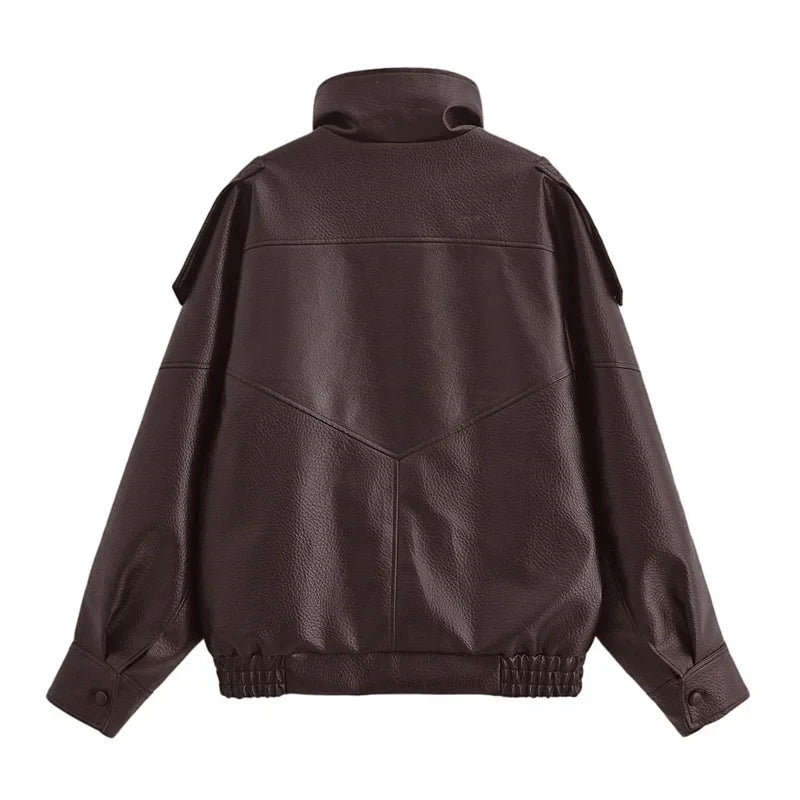 Black Faux Leather Moto Jacket