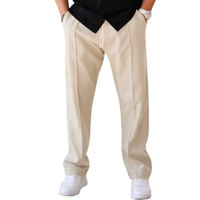 2025 New Jogger Trousers Thin Pants Men's Spring/Summer Loose Straight Leg Sports Casual Pants American Oversize Long Leg Pants