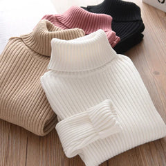 New Sweater Kids Sweaters Autumn Girls Turtleneck Sweaters 1-9Yrs Baby Boys Pullover Winter Knitted Bottoming Boys Sweaters
