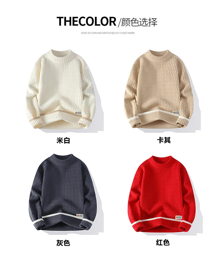 Men Casual Comfortable Warm Sweaters men round neck  Solid knitwear Men's High-Quality Fashion Trend Sweater 2025 Autumn/Winter