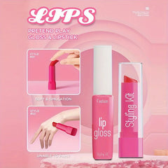 Children's Makeup Toy Set Simulated Beauty Makeup Box Set No Smearing No Liquid 10 Piece Non-toxic Set (Non Real Makeup)