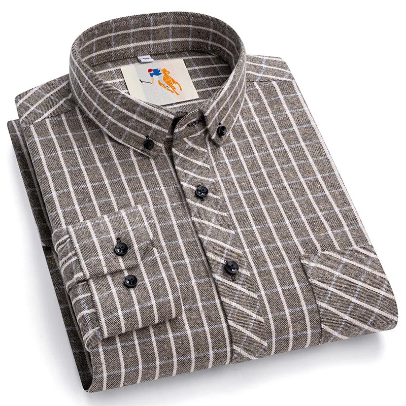 Classic Cotton Plaid Casual Shirt