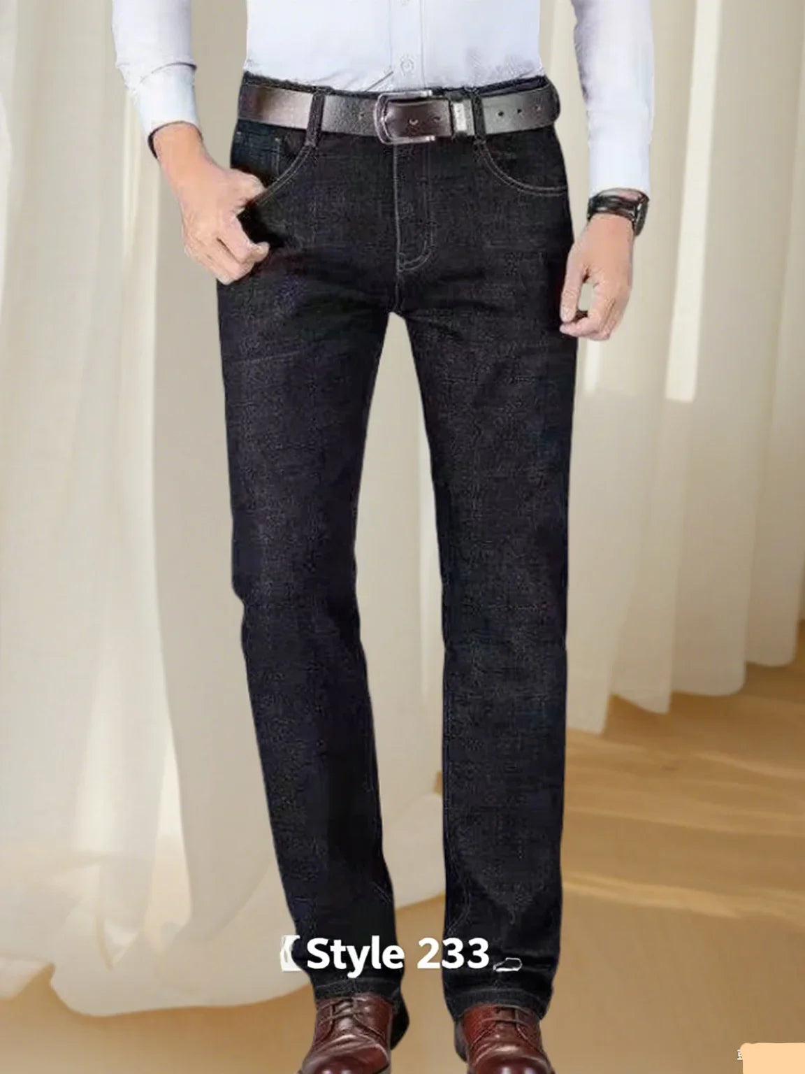JEAN2026 Autumn/Winter New Men's Casual Pants, High-Quality Business Formal Sportswear Jeans, Straight-Leg Stretch Long Pants