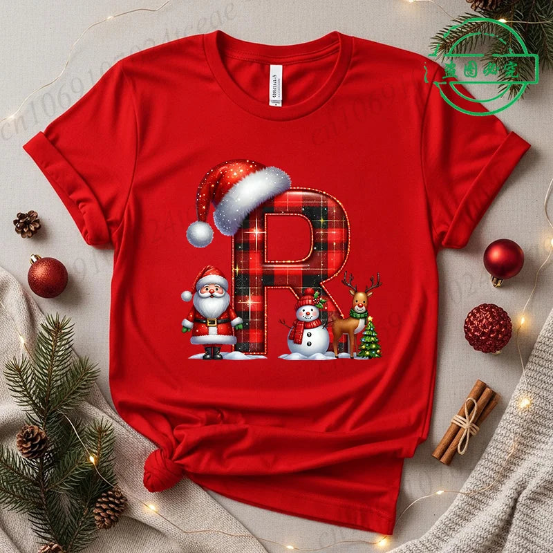 Festive Alphabet Holiday Casual Tee