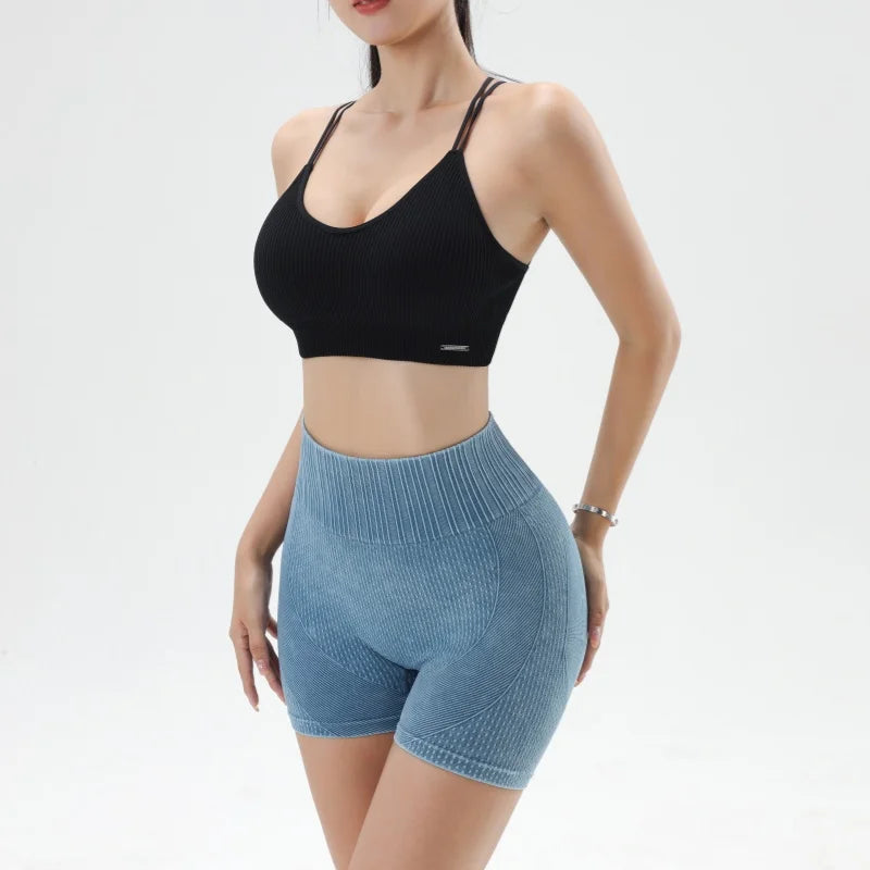 Women's Sports Bra Shock-proof Push-up Beautiful Back Cross Fitness Vest Top Gym Clothing Yoga Vest Running Sexy Fitness Bra