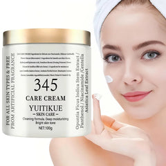 YUITIKUE 345 Care Cream 100g - 3-in-1 Formula: Firms, Deeply Hydrates & Brightens, For All Skin Types, Natural Ingredients