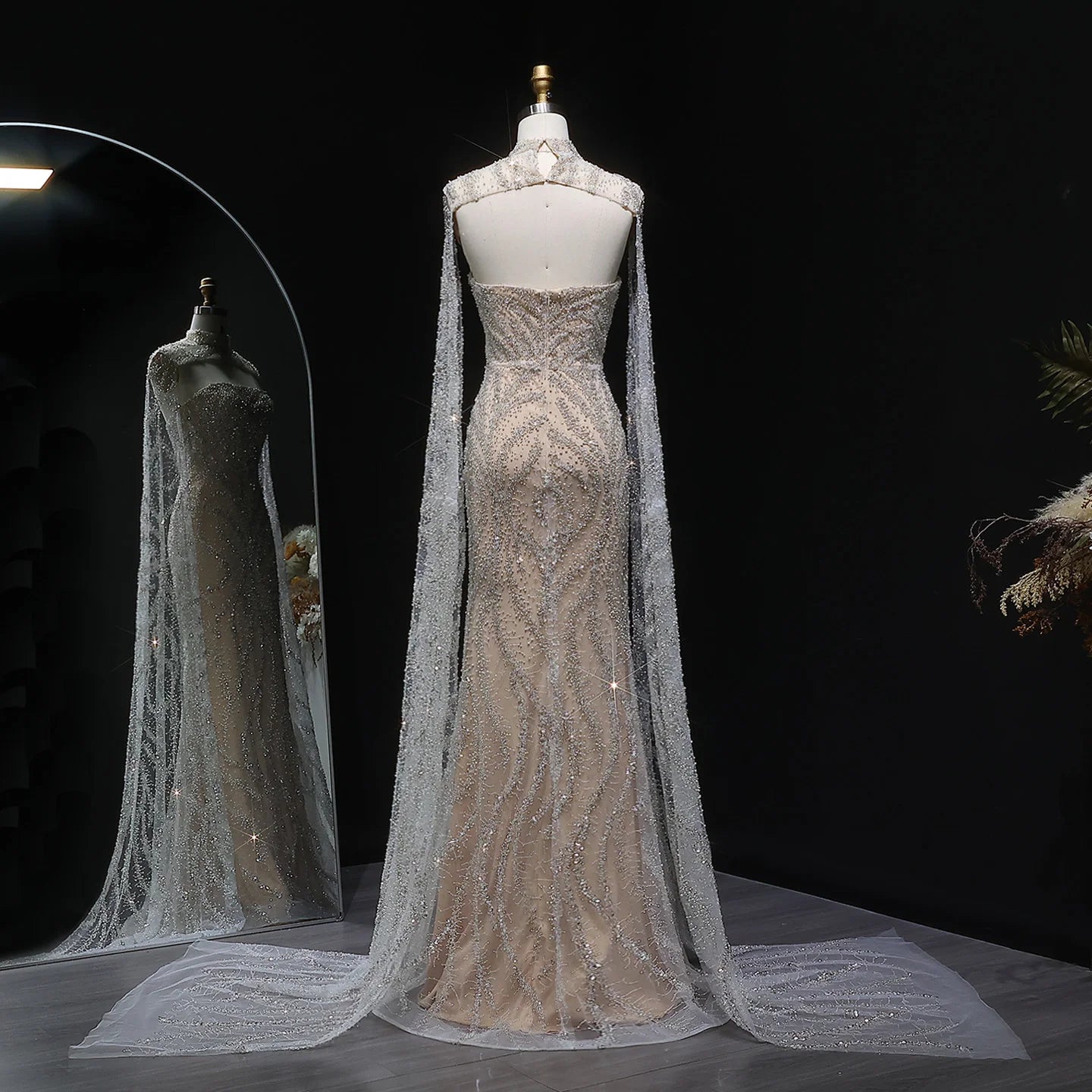 Sharon Said 2026 Luxury Evening Party Gowns Women' s Wedding Prom Dresses with Flowing Sleeves Elegant Mermaid SS663 Customized